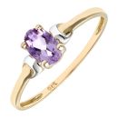 9ct Yellow Gold Amethyst Ring