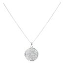 Silver Patterned Locket and Curb Chain 20" by Icesia