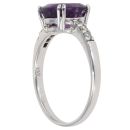 18ct White Gold 0.15ct Diamond And Amethyst Ring