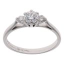 18ct White Gold 0.50ct Brilliant Cut Diamond Trilogy Ring
