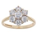 9ct Yellow Gold Cubic Zirconia Cluster Ring