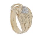 9ct Yellow Gold Cubic Zirconia Saddle Ring