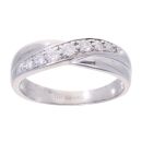 9ct White Gold 0.25ct Diamond Crossover Ring