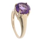 9ct Yellow Gold Amethyst Single Stone Ring