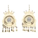 14ct Yellow And White Gold Lion Drop Earrings