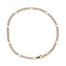 9ct Yellow Gold Figaro Bracelet 7.5"