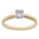 18ct Yellow Gold 0.33ct Princess Cut Diamond Solitaire Ring