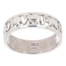 9ct White Gold 0.05ct Diamond Elephant Ring