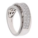 18ct White Gold 1.00ct Brilliant Cut Diamond Crossover Ring
