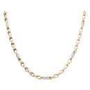 14ct Yellow And White Gold Geek Key Fancy Chain 24"