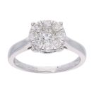 18ct White Gold 0.75ct Diamond Cluster Ring
