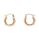 9ct Yellow Gold Textured Creole Earrings