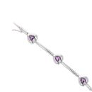 18ct White Gold Amethyst Heart Bracelet 7"