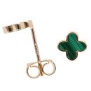 9ct Yellow Gold Malachite Floral Stud Earrings