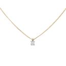 9ct Yellow Gold 0.20ct Princess Cut Diamond Solitaire Pendant and Chain 16"