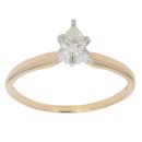 14ct Yellow Gold 0.31ct Pear Cut Diamond Solitaire Ring