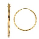 22ct Yellow Gold Diamond Cut Hoop Earrings