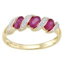 9ct Yellow Gold Diamond and Ruby Dress Ring