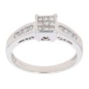 18ct White Gold 0.33ct Diamond Cluster Ring