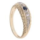 9ct Yellow Gold Sapphire and Cubic Zirconia Dress Ring