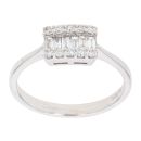 18ct White Gold 0.50ct Brilliant And Baguette Cut Diamond Cluster Ring