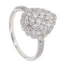 18ct White Gold 1.05ct Diamond Cluster Pear Ring by Anya Belle