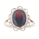 9ct Yellow Gold Single Stone Garnet Ring