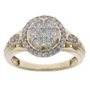 9ct Yellow Gold 0.56ct Diamond Cluster Ring