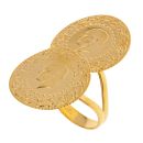 14ct Yellow Gold Turkish Double Coin Ring