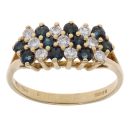 18ct Yellow Gold 0.25ct Diamond And Sapphire Cluster Ring