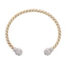 9ct Yellow Gold Cubic Zirconia Torque Twist Bangle