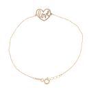 9ct Yellow Gold Love Heart Bracelet 7.5