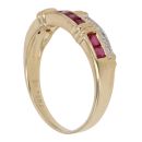 18ct Yellow Gold 0.05ct Diamond And Ruby Ring