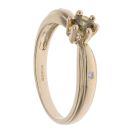 9ct Yellow Gold Peridot and 0.02ct Diamond Single Stone Ring