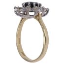 18ct Yellow Gold 0.60ct Diamond and Sapphire Cluster Ring