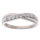 Platinum 0.28ct Brilliant Cut Diamond Crossover Ring