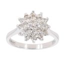 18ct White Gold 0.65ct Brilliant Cut Diamond Cluster Ring