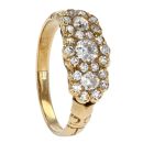 18ct Yellow Gold Diamond Triple Cluster Ring