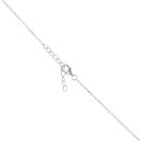 Silver Cubic Zirconia And Blue Gemstone Cluster Pendant And Chain 18" By Icesia