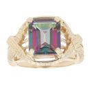 9ct Yellow Gold Mystic Topaz Solitaire Ring