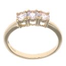 9ct Yellow Gold Cubic Zirconia Three Stone Ring