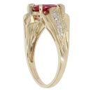 9ct Yellow Gold Created Ruby and 0.02ct Diamond Fancy Ring