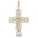9ct Yellow Gold Cubic Zirconia Cross Pendant