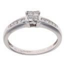 18ct White Gold 0.25ct Princess Cut Diamond Cluster Ring