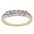 9ct Yellow Gold 0.25ct Diamond Five Stone Ring