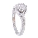 9ct White Gold 0.25ct Diamond Twist Cluster Ring