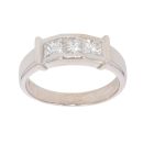 18ct White Gold 0.76ct Princess Cut Diamond Trilogy Ring