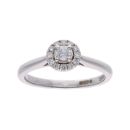 18ct White Gold 0.25ct Diamond Halo Ring