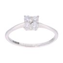 9ct White Gold 0.25ct Diamond Cluster Ring