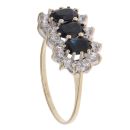 9ct Yellow Gold Sapphire And Cubic Zirconia Cluster Ring